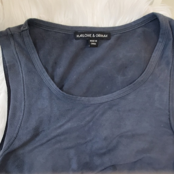 Harlowe & Graham camel suede drop hem tank - Picture 5 of 5